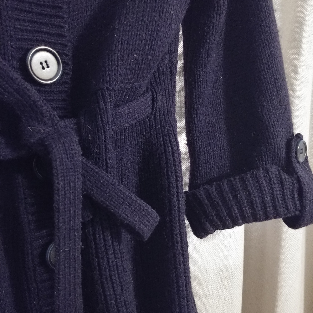 H&M navy blue button-down sweater dress